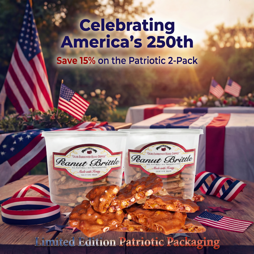 Patriotic Peanut Brittle 2-Pack, 36 oz Tubs