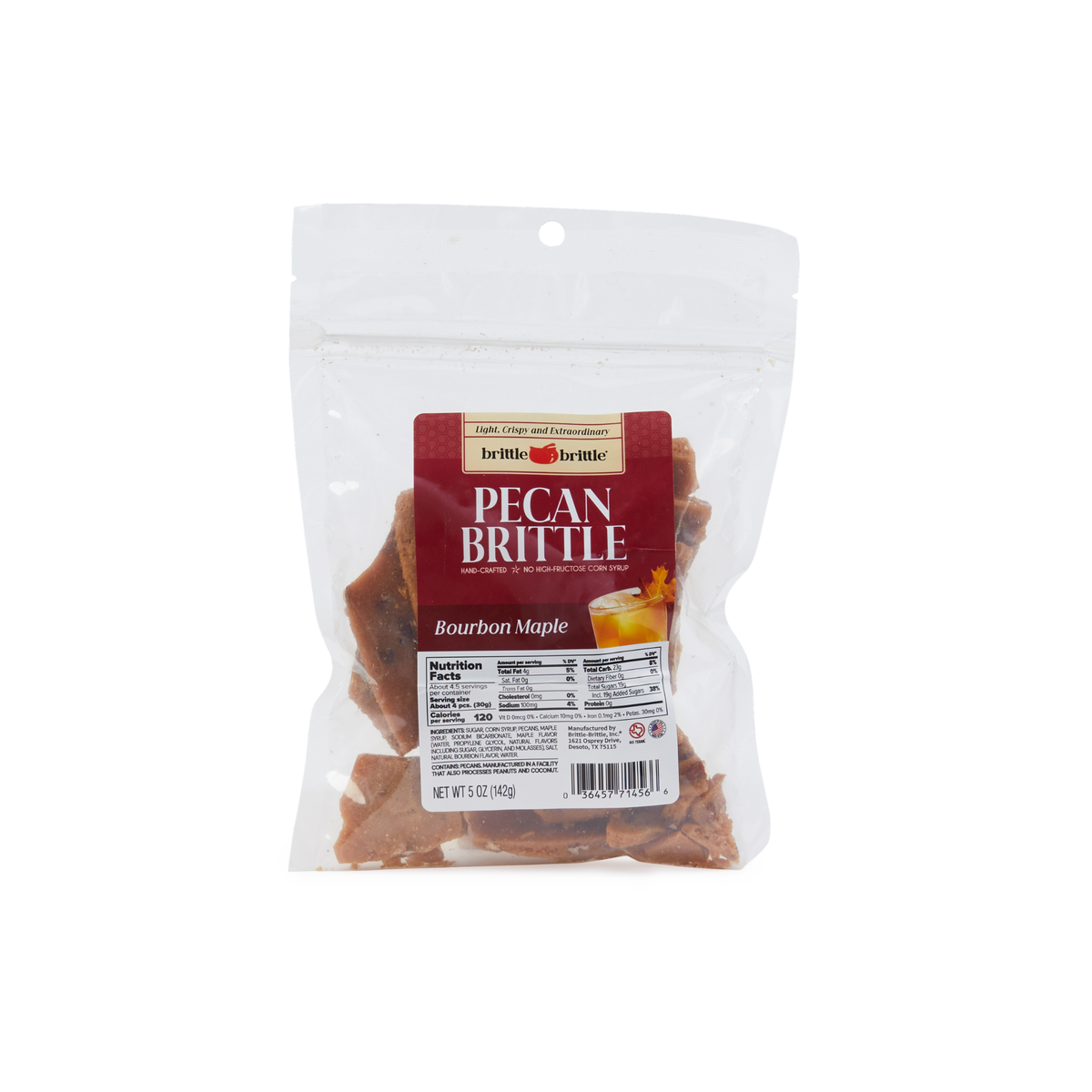 Bourbon Maple Pecan Brittle (5 oz)