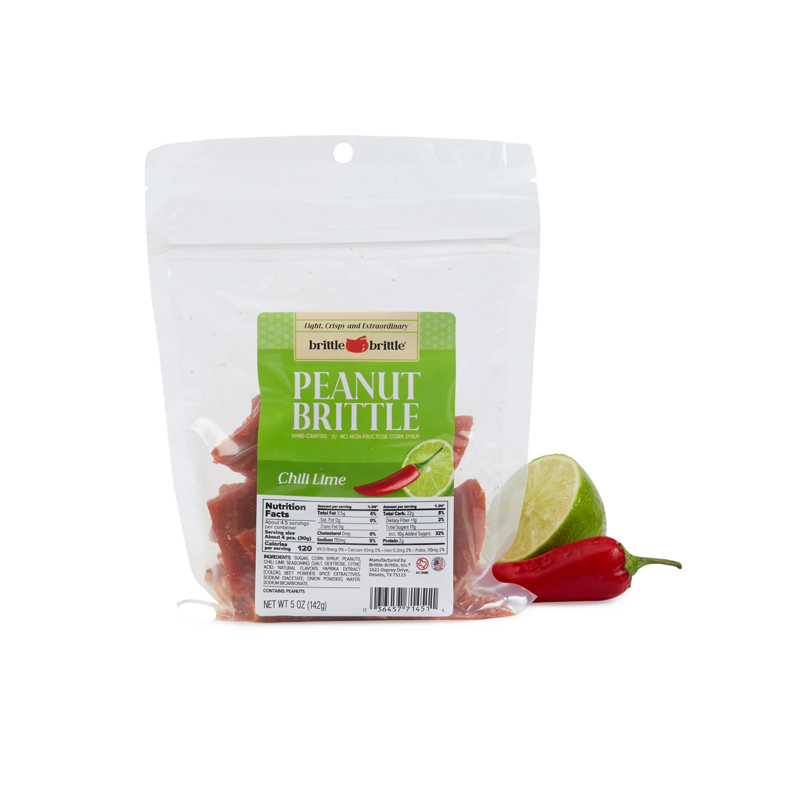 Chili Lime Peanut Brittle (5 oz)