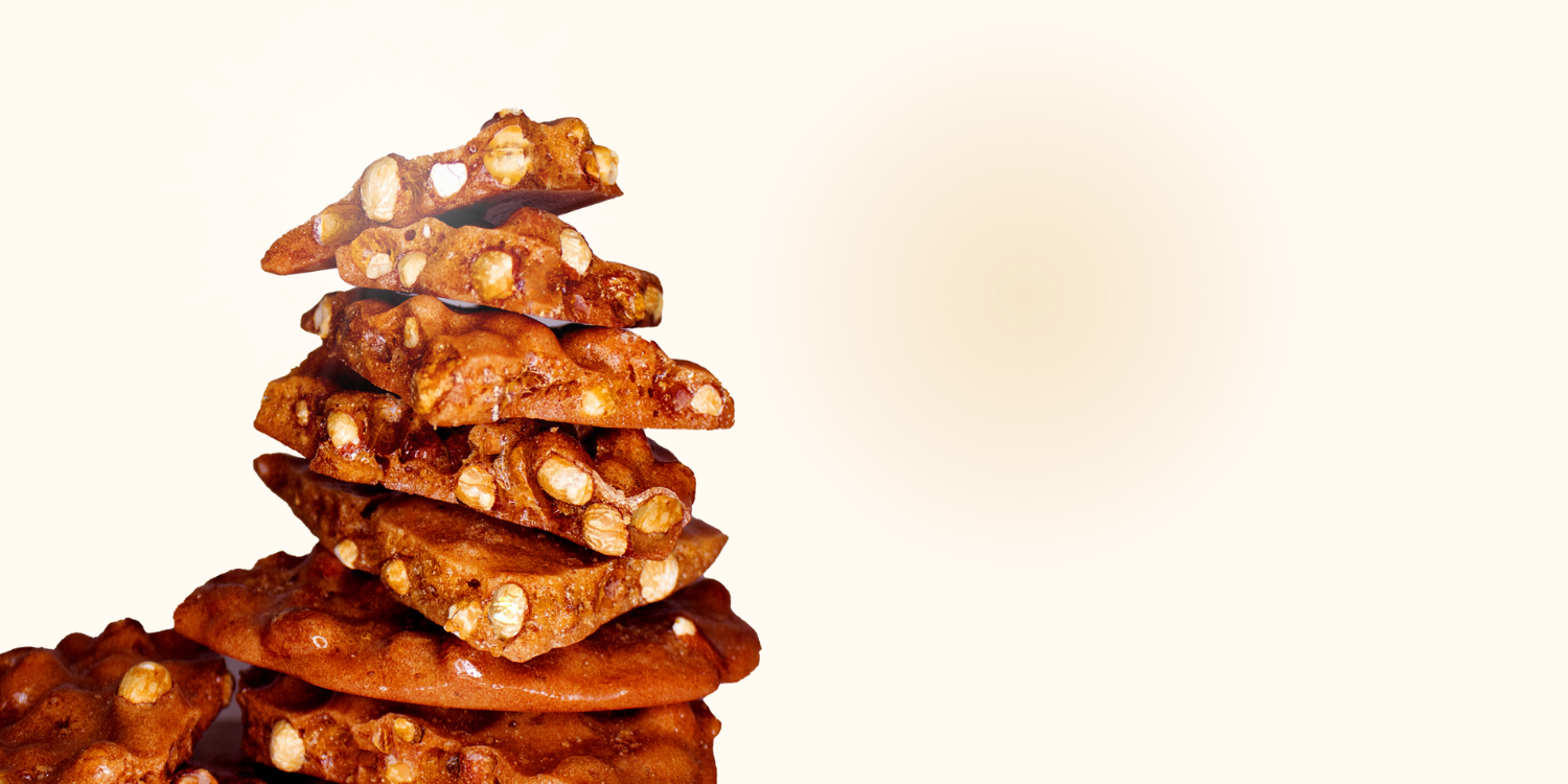 Stack of golden Peanut Brittle